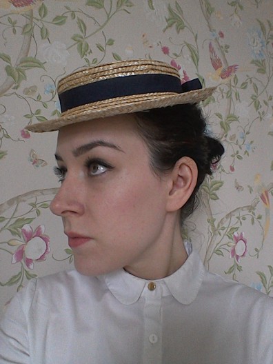 Straw boater/ perch hat