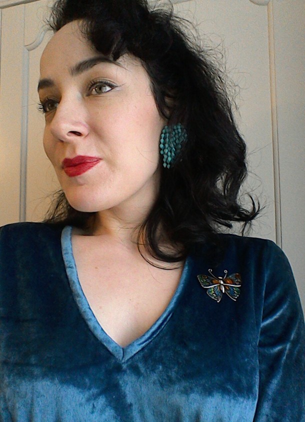 Vintage Fifties Sixties earrings butterfly brooch(2)