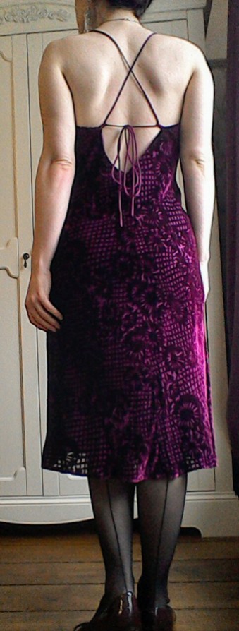 Nineties strappy bias velvet dress