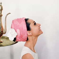 Audrey Hepburn pink hat