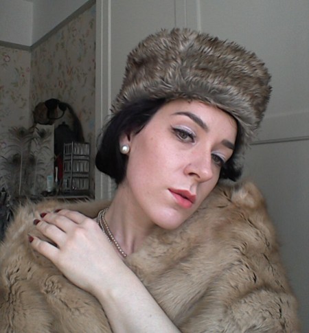 Faux fur Russian style hat